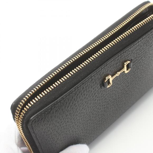 Gucci Gucci Leather Horsebit Round Wallet Black Leather Long Wallet 700484 - Picture 6 of 6